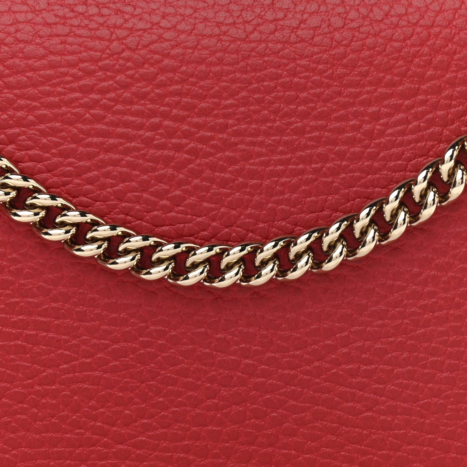 Gucci Dollar Calfskin Medium Betty Chain Wallet Red 8 of 11
