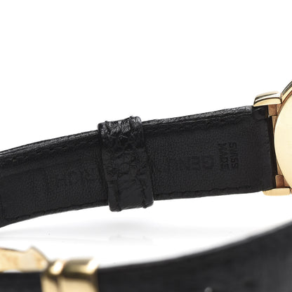 Rolex 18K Yellow Gold Ostrich 33mm Cellini Quartz Watch Black 6622 7 of 11
