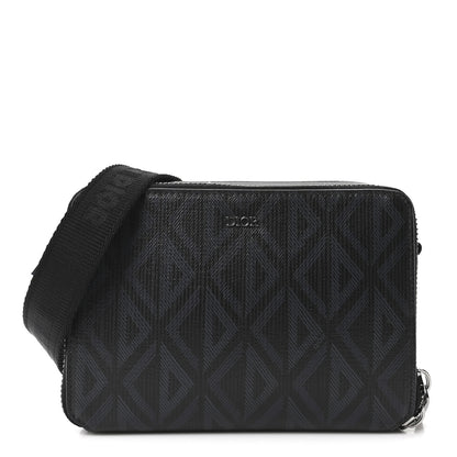 Christian Dior Coated Canvas CD Diamond Messenger Pouch Black 1 of 9
