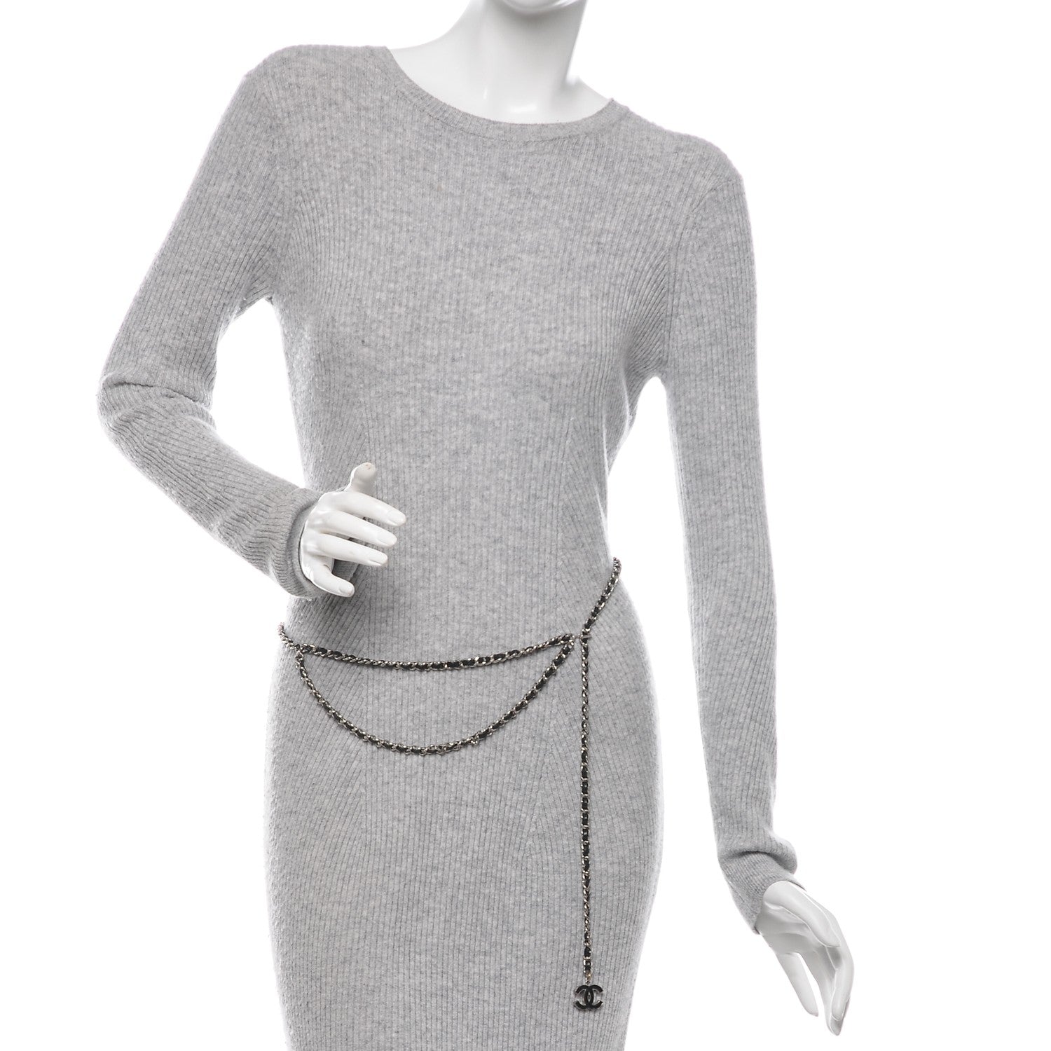 Chanel Lambskin Enamel CC Chain Belt Black Silver 2 of 3