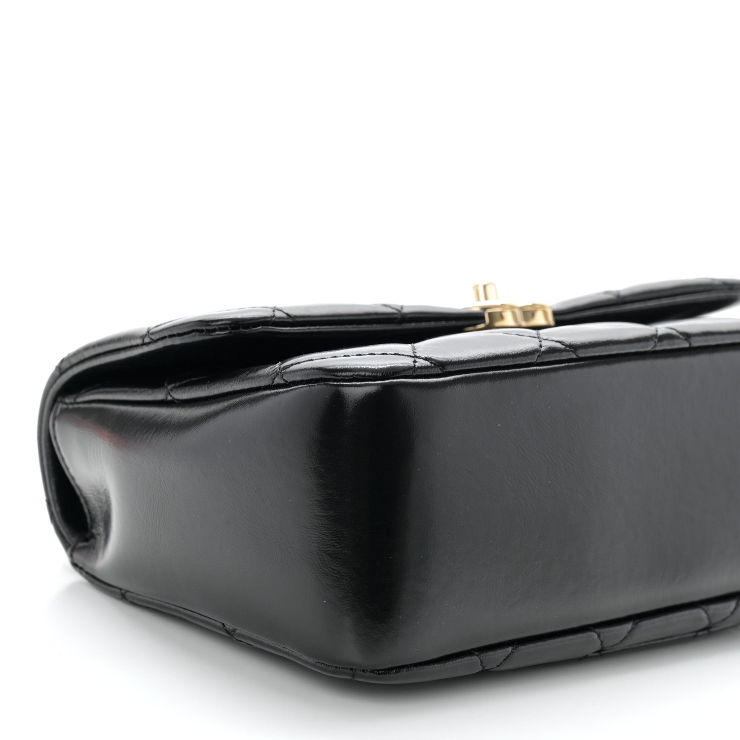 Chanel Shiny Lambskin Quilted Coco Trip Flap Bag Black 9 of 11