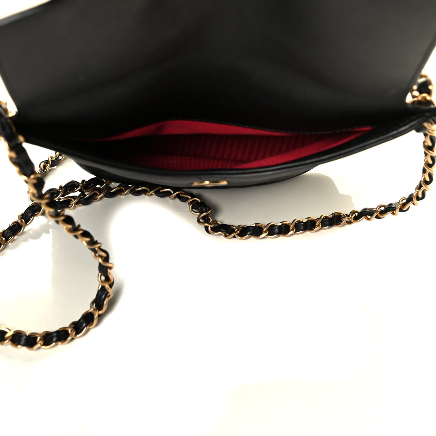 Calfskin Quilted Chain Small Hobo Bag Black