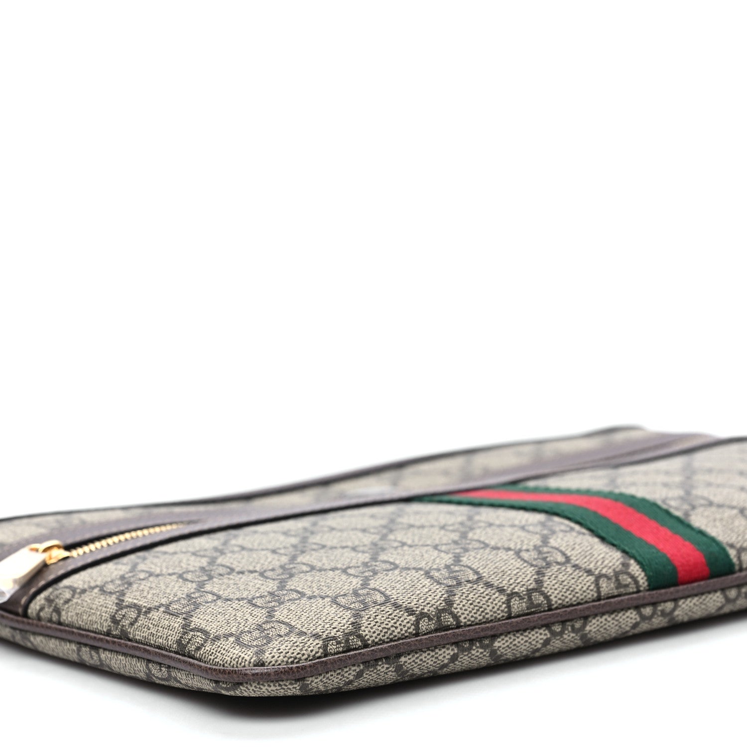 Gucci GG Supreme Monogram Large Ophidia Pouch Clutch Brown 8 of 9