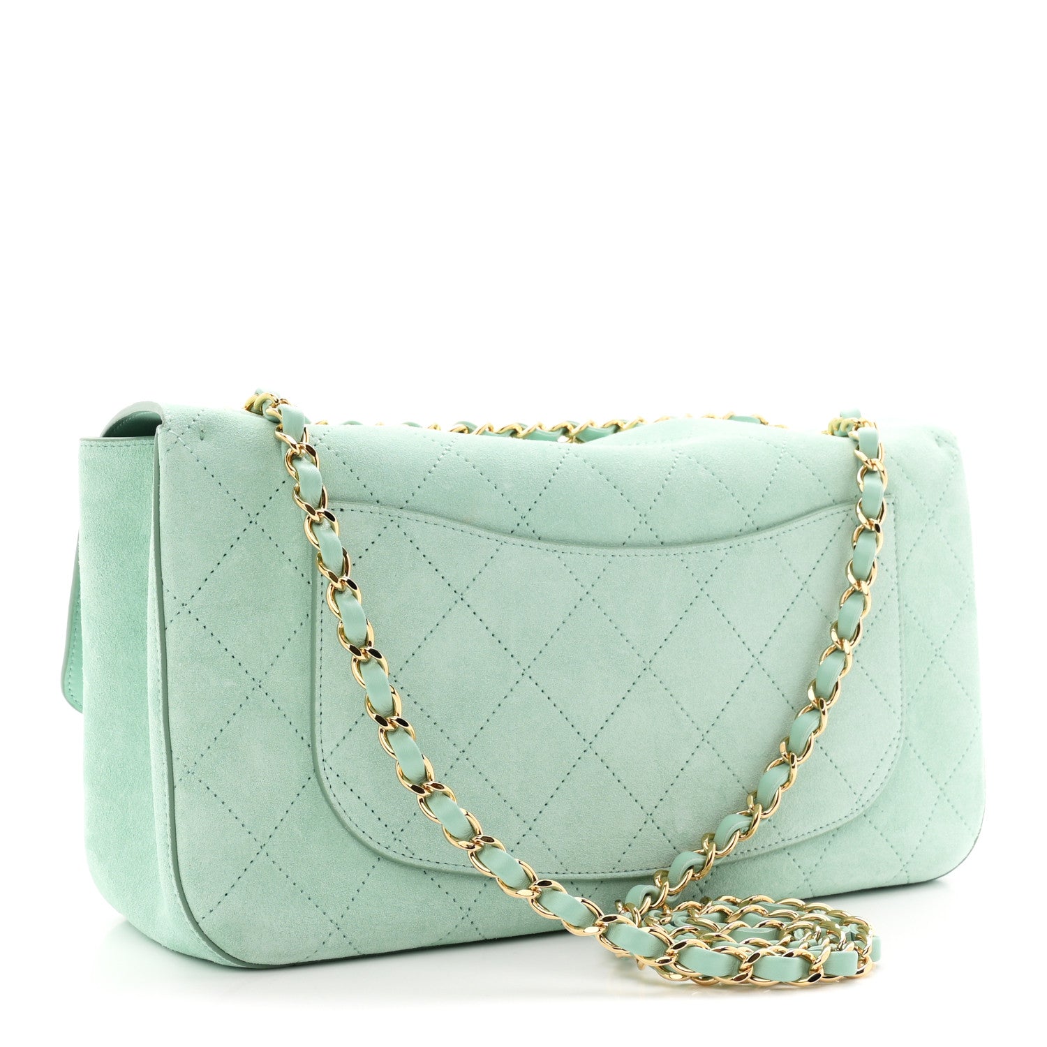Chanel Suede Calfskin Small Souplissimo Maxi Flap Green 3 of 11
