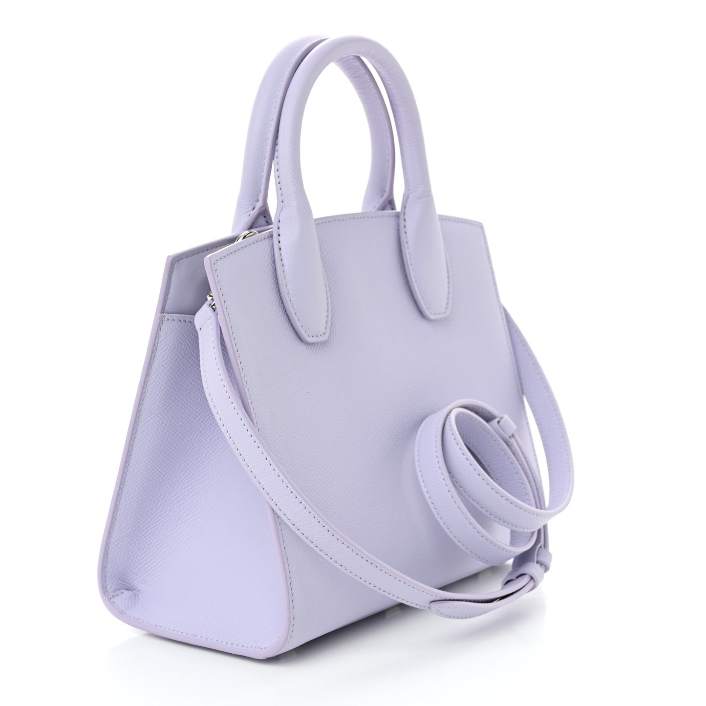 Hammered Calfskin Small The Studio Box Bag Lavender
