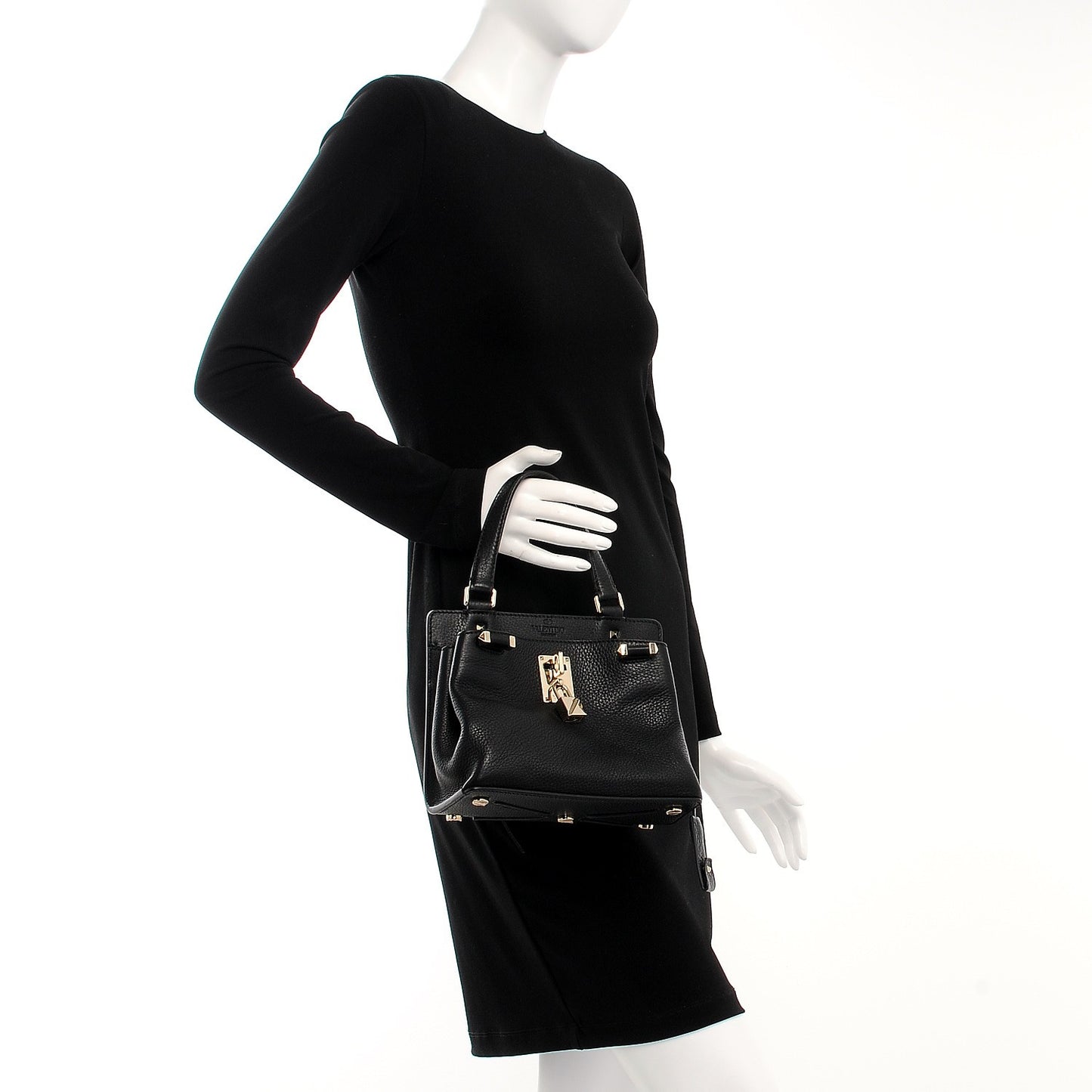 Alce Printed Calfskin Small Joylock Satchel Black
