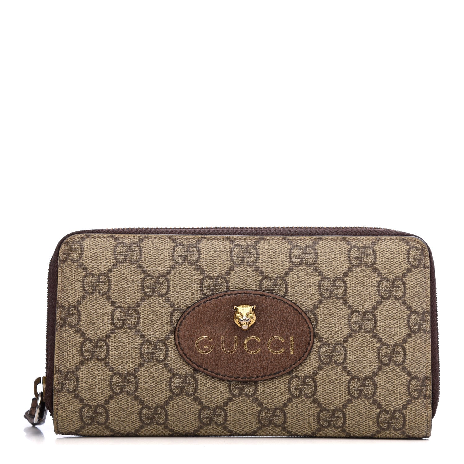 Gucci GG Supreme Monogram Neo Vintage Zip Around Wallet Beige Crop New Acero 1 of 8