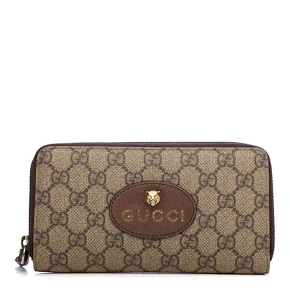 Gucci GG Supreme Monogram Neo Vintage Zip Around Wallet Beige Crop New Acero 1 of 8