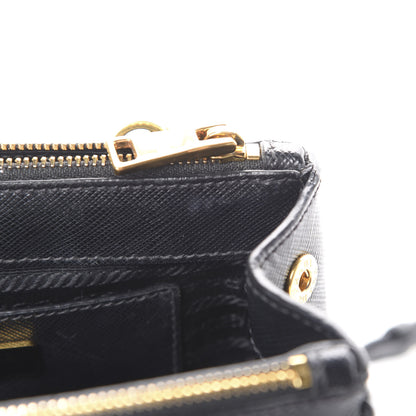Prada Saffiano Lux Mini Galleria Double Zip Tote Black 10 of 15
