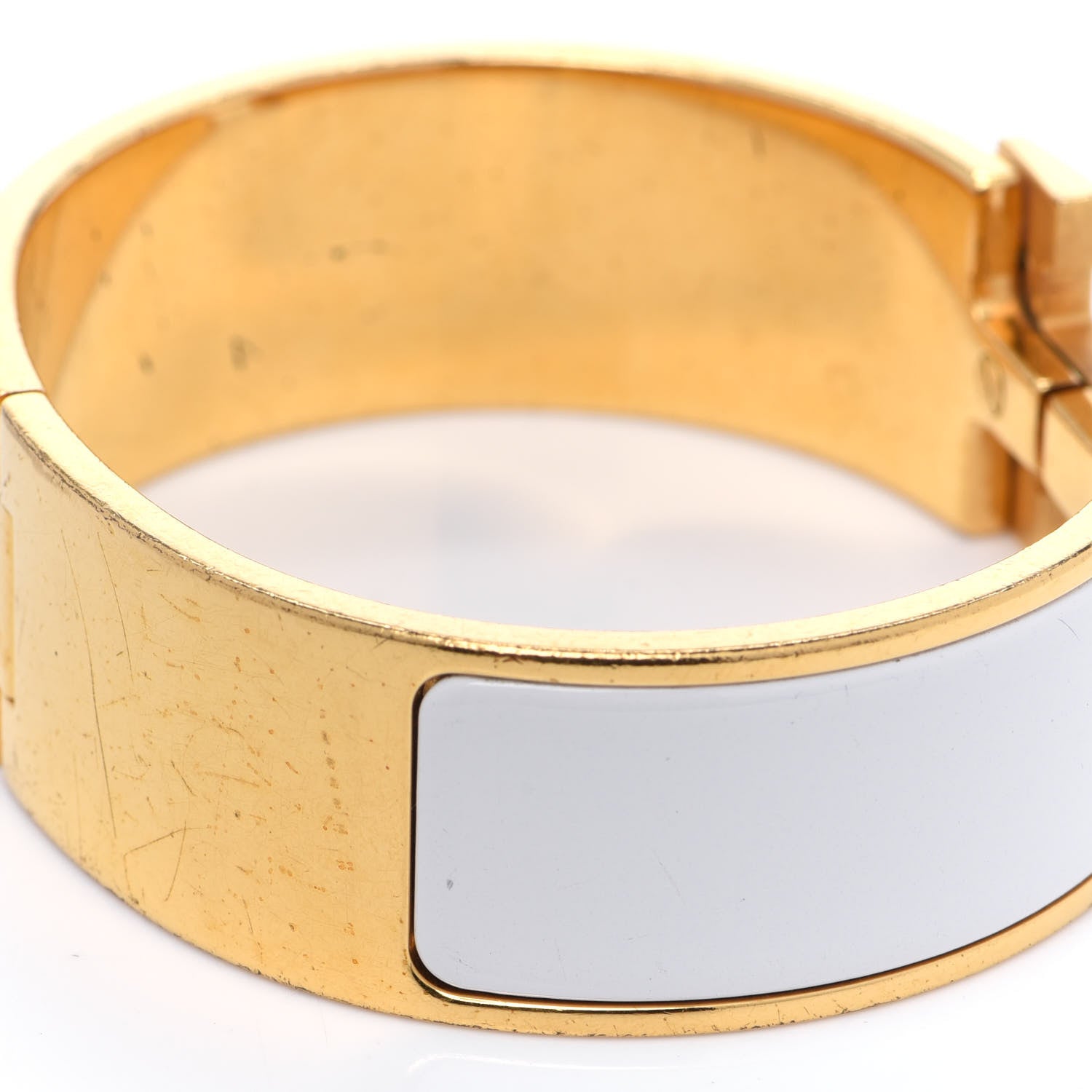 Hermes Enamel Wide Clic Clac H Bracelet PM White 10 of 10
