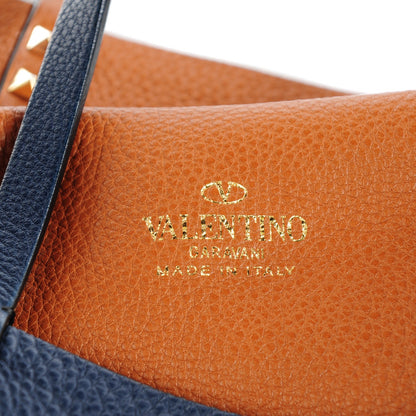 Valentino Garavani Pebbled Calfskin Medium Rockstud Reversible Tote Light Cuir Marine 9 of 9