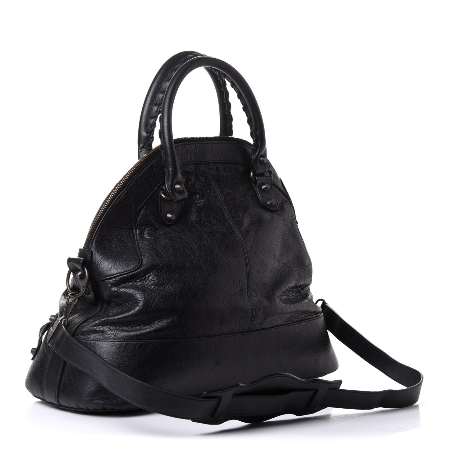 Agneau Classic Hardware Bowling Bag Black