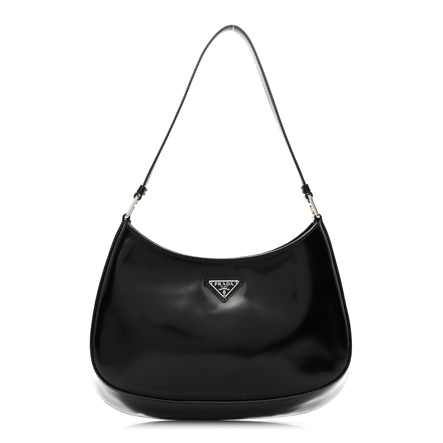 Prada Spazzolato Cleo Shoulder Bag Black 1 of 11