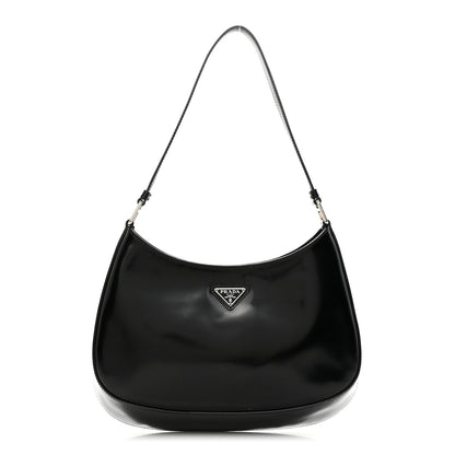 Prada Spazzolato Cleo Shoulder Bag Black 1 of 11
