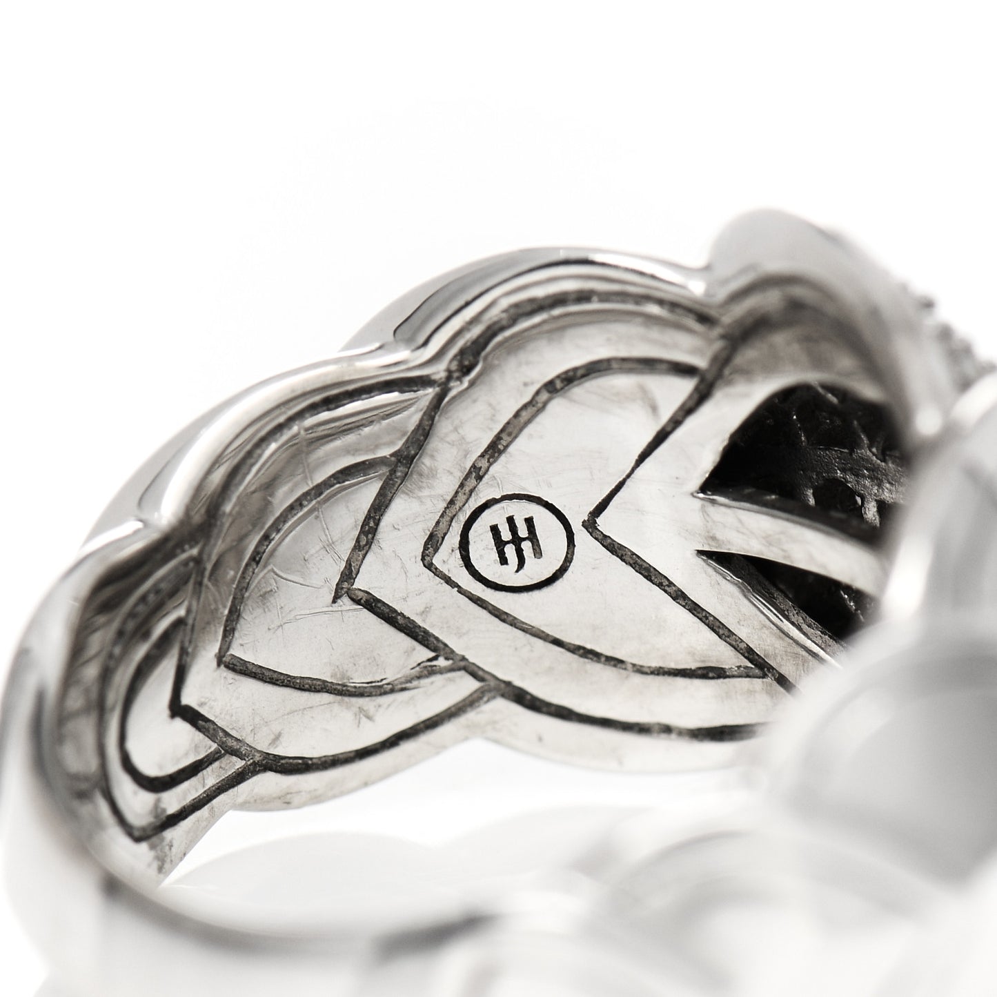 Sterling Silver Diamond Legends Naga Dragon Scale Ring 54 7