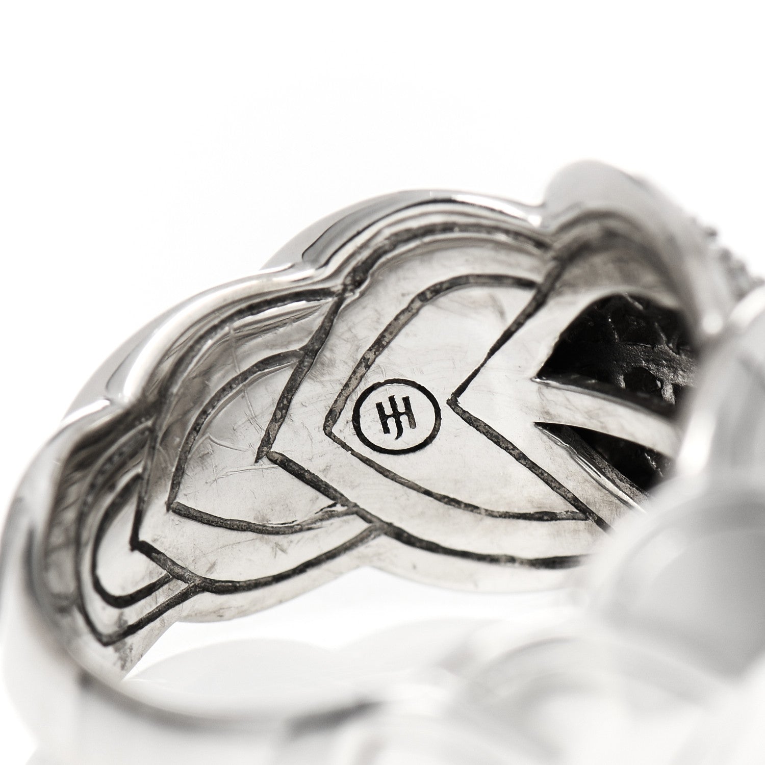 John Hardy Sterling Silver Diamond Legends Naga Dragon Scale Ring 54 7 6 of 8