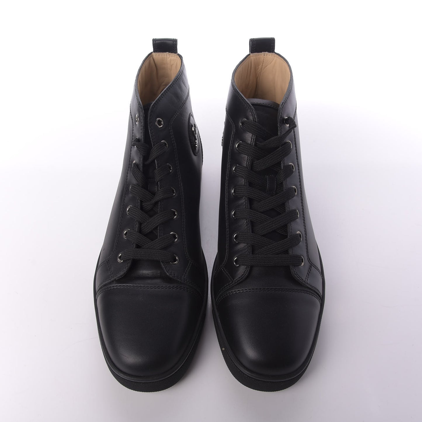 Calfskin Mens Louis High Top Sneakers 46 Black
