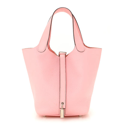 Hermes Taurillon Clemence Picotin Lock 18 PM Rose Sakura 1 of 12