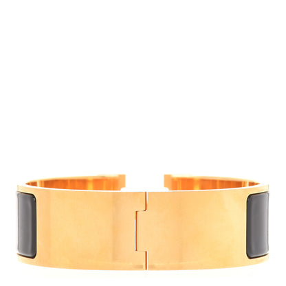 Hermes Enamel Wide Clic Clac H Bracelet GM Black 3 of 6
