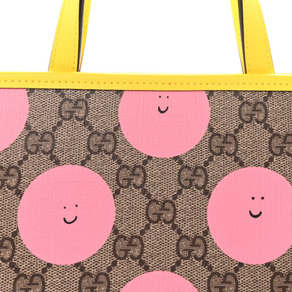 Gucci GG Supreme Monogram Childrens Printed Smile Tote Beige Dark Brown Yellow Pink 8 of 10