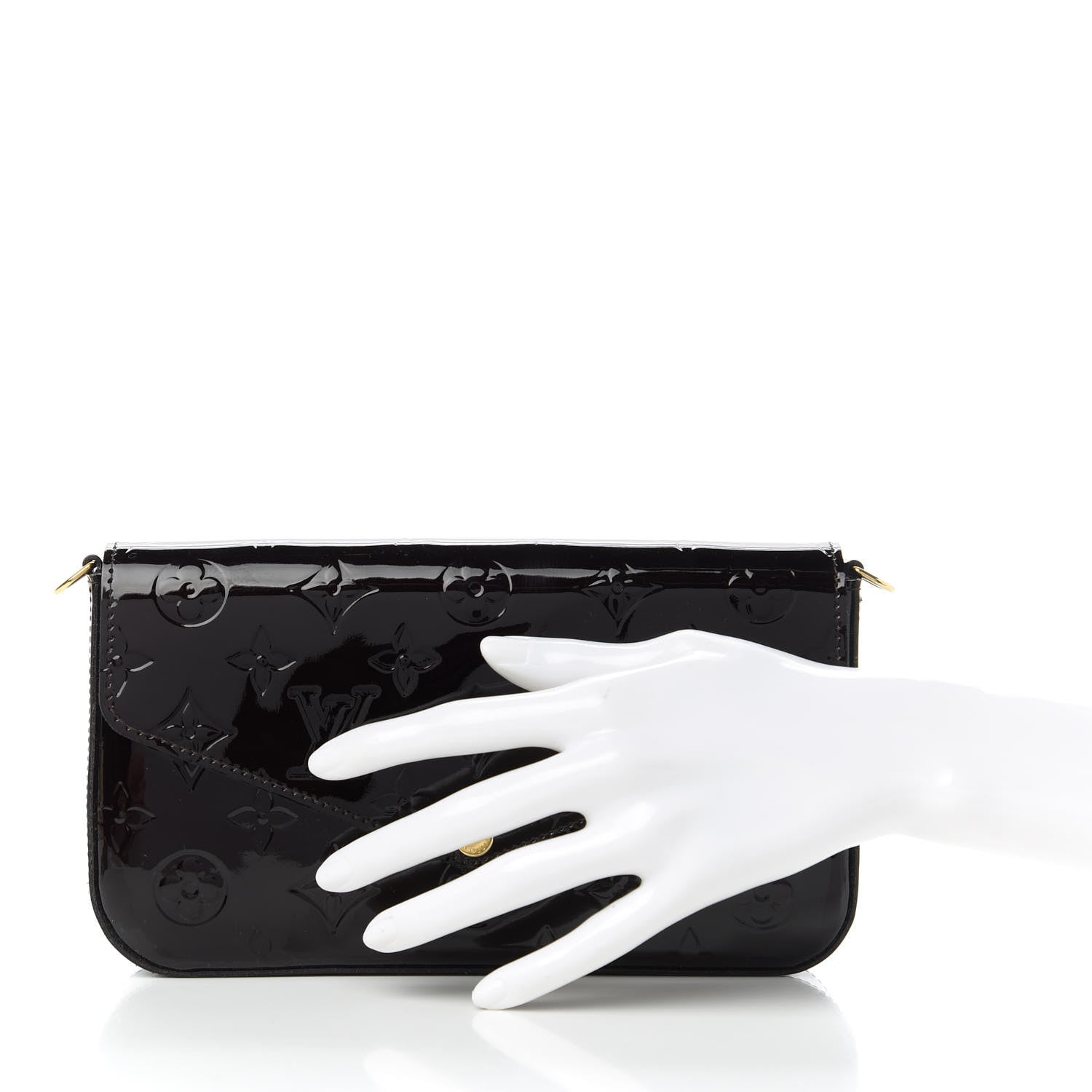Louis Vuitton Vernis Pochette Felicie Chain Wallet Amarante 2 of 10