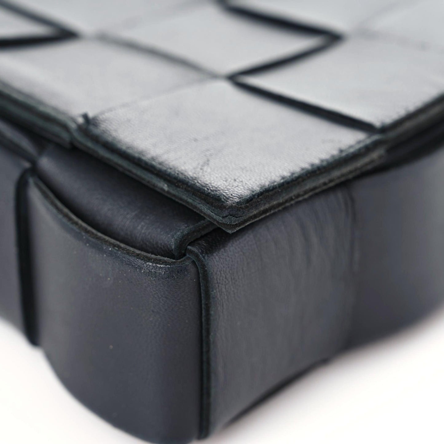 Lambskin Maxi Intrecciato Cassette Crossbody Bag Black