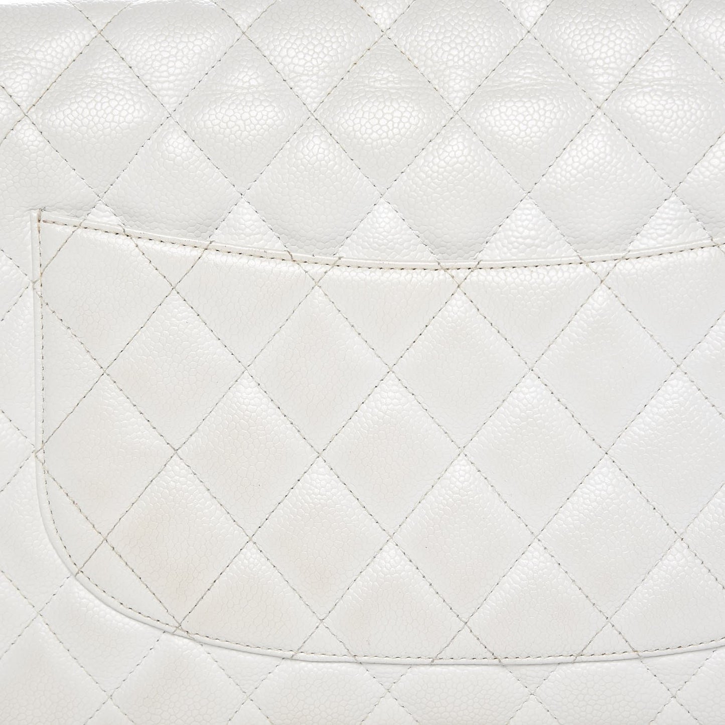 Caviar Quilted Jumbo Single Flap White