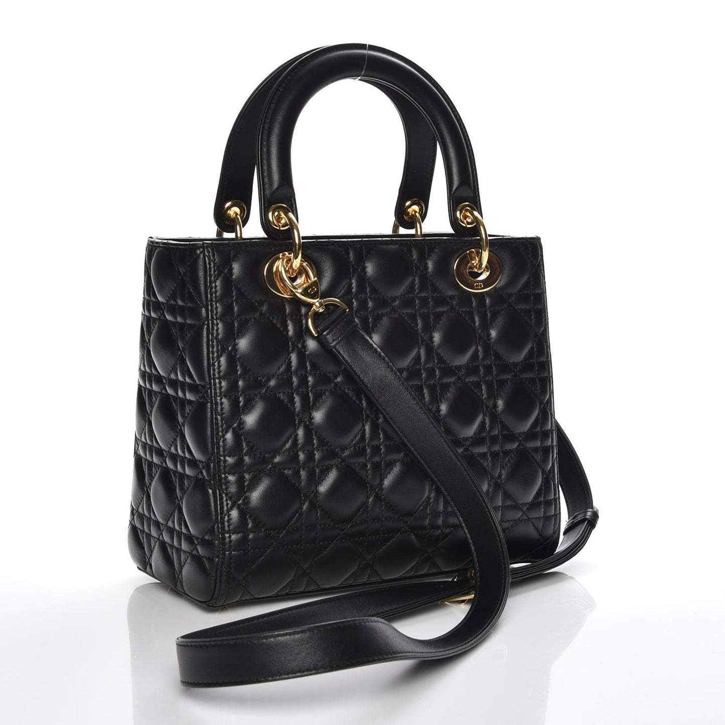 Lambskin Cannage Medium Lady Dior Black