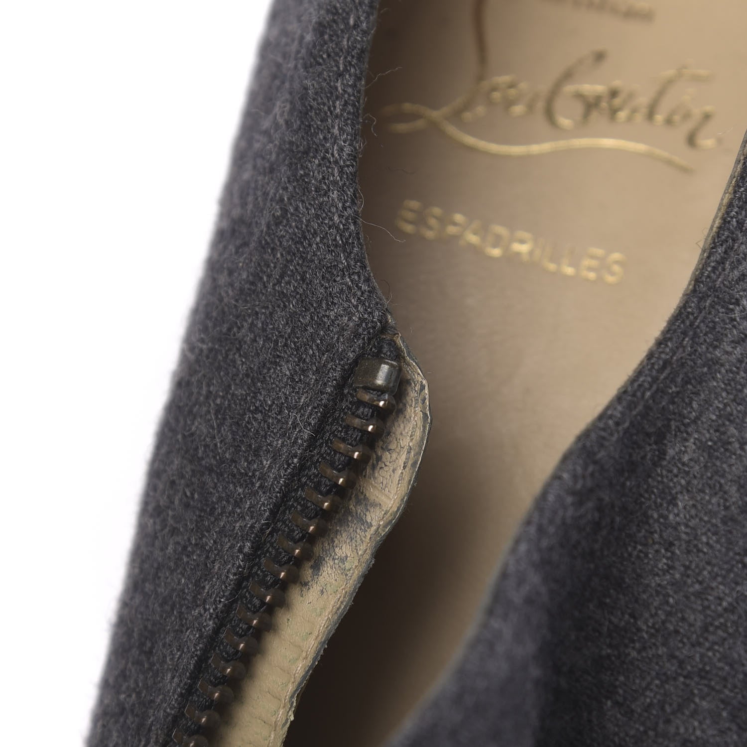 Christian Louboutin Flannel Rope Calfskin Deroba 140 Wedge Ankle Boots 40 Grey Black 8 of 10