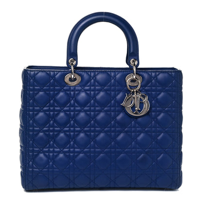 Christian Dior Lambskin Cannage Large Lady Dior Blue 1 of 8