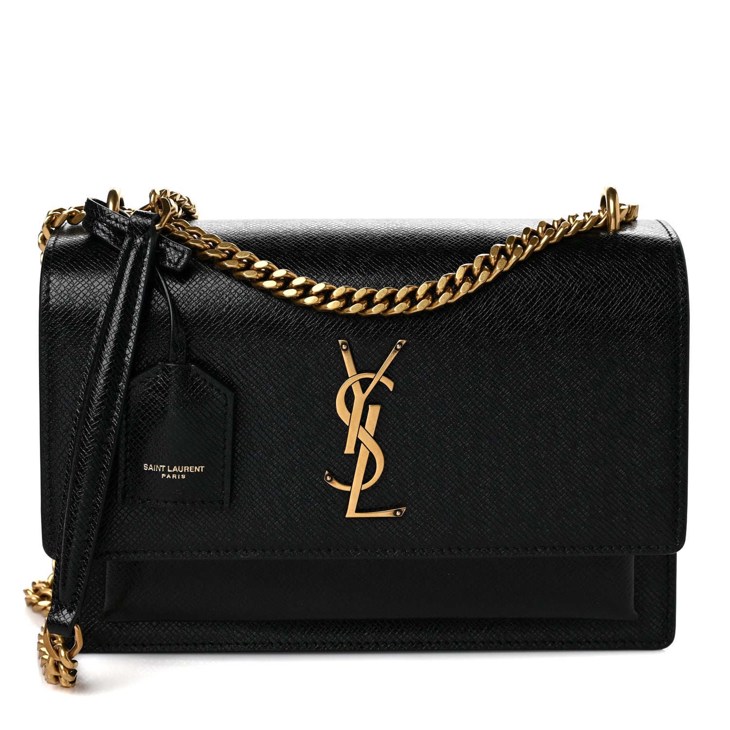 Saint Laurent Coated Bark Calfskin Medium Monogram Sunset Black 1 of 10