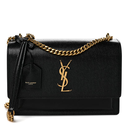 Saint Laurent Coated Bark Calfskin Medium Monogram Sunset Black 1 of 10