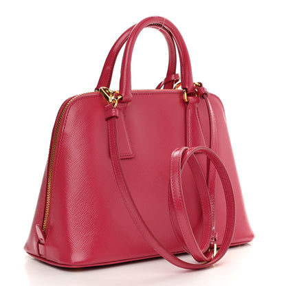 Prada Saffiano Vernice Small Promenade Tote Peonia 3 of 16