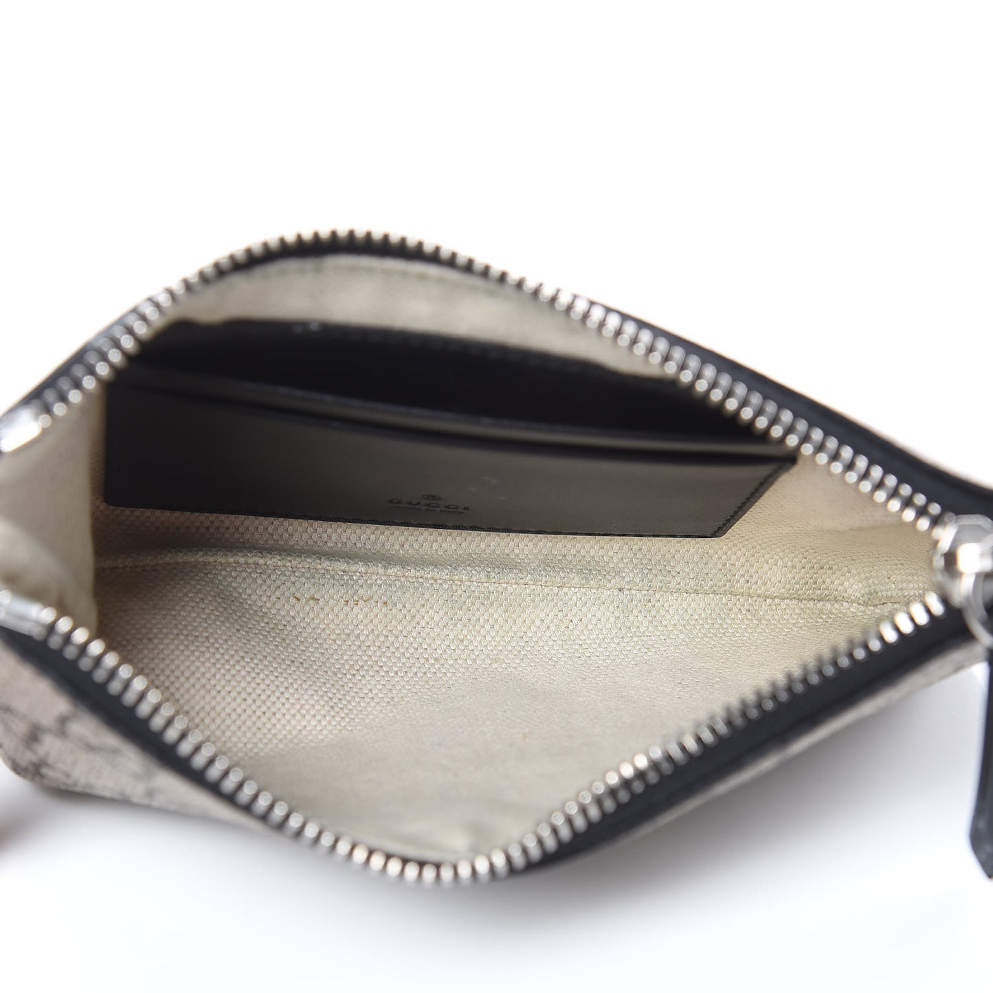 GG Supreme Monogram Bee Print Wrist Pouch Black