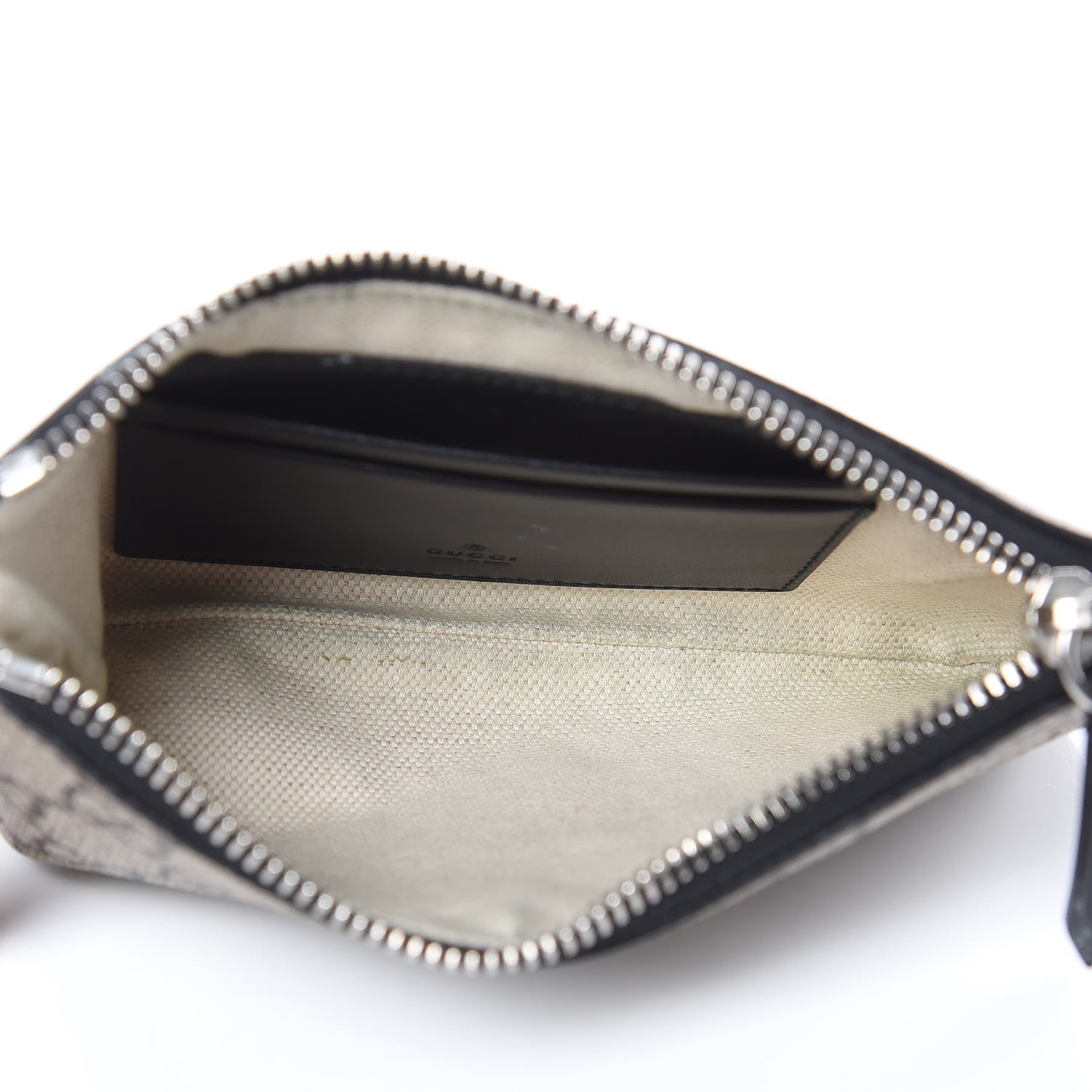 Gucci GG Supreme Monogram Bee Print Wrist Pouch Black 5 of 10