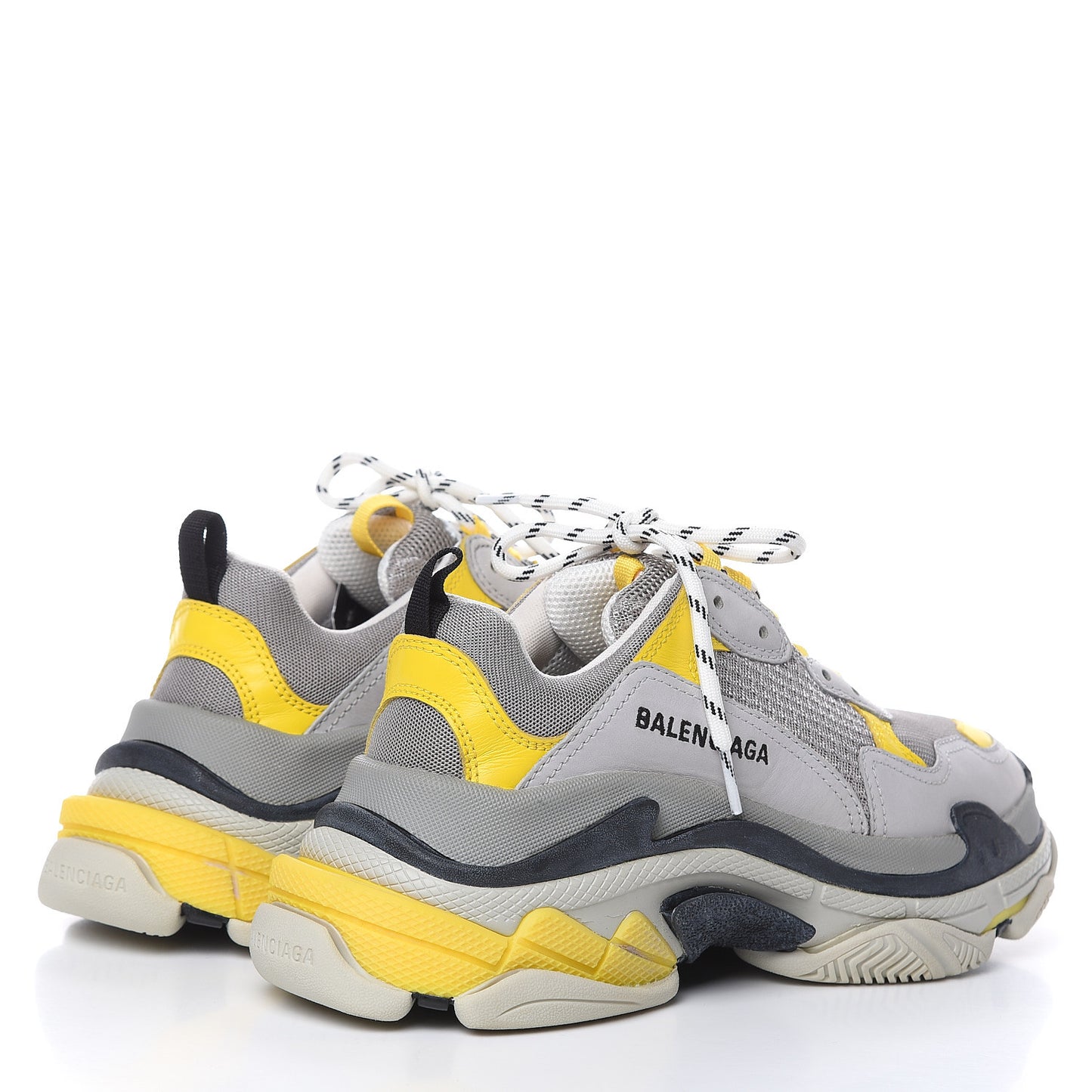 Fabric Mesh Womens Triple S Sneakers 39 Yellow Grey White