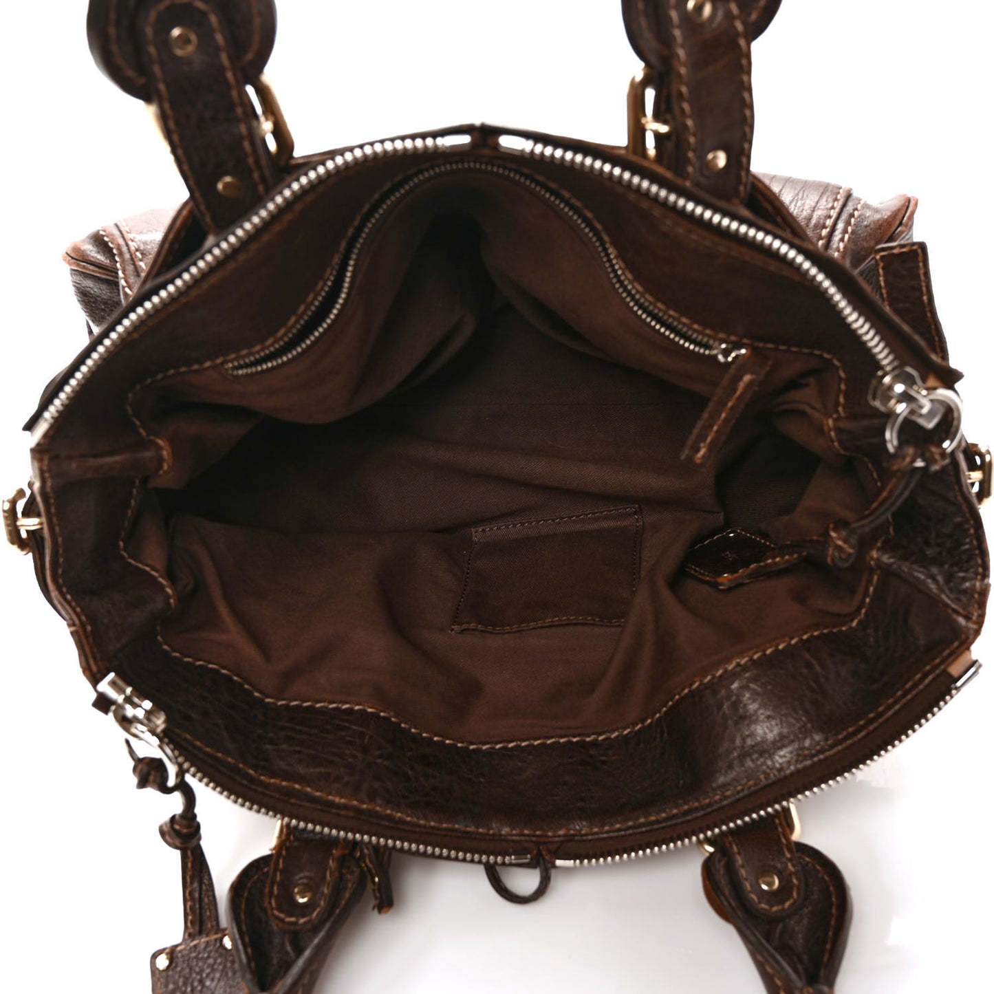 Calfskin Medium Paddington Capsule Satchel Brown