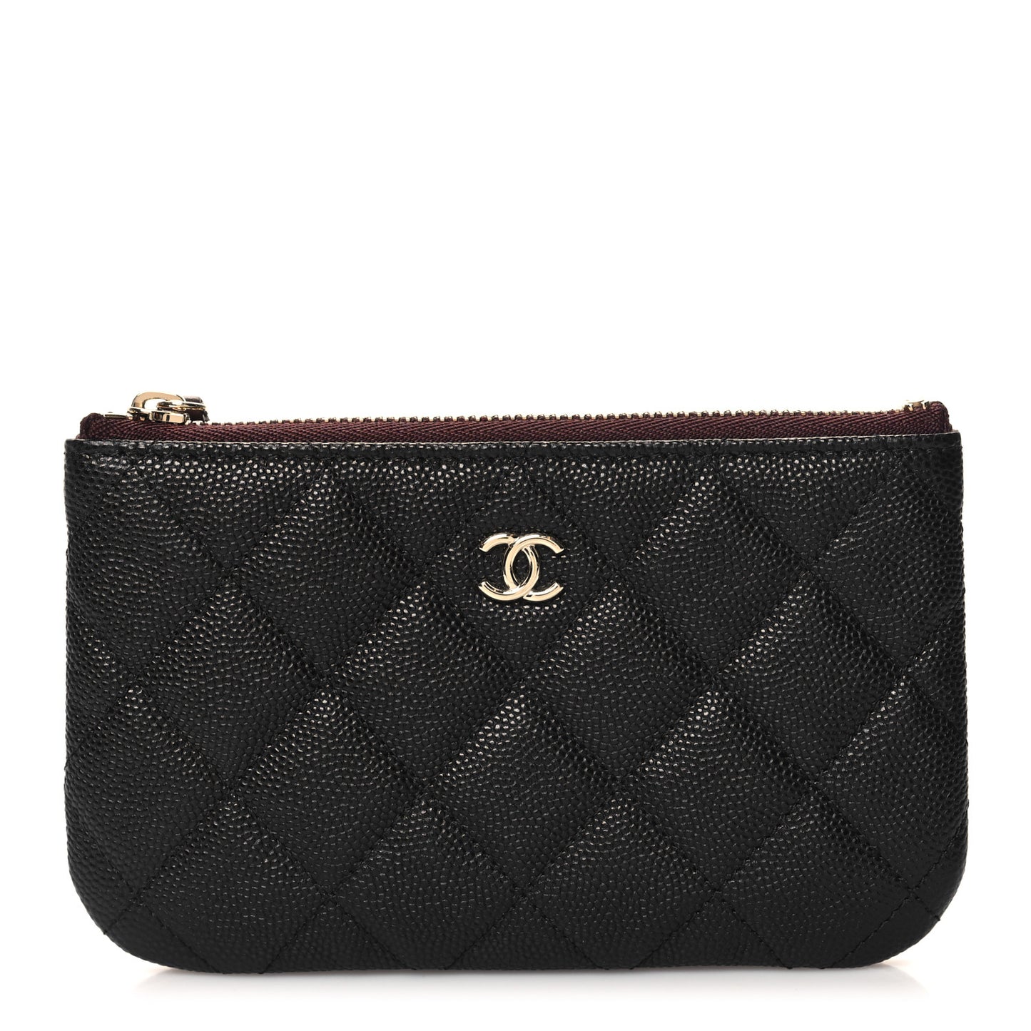 Caviar Quilted Small Cosmetic Case Black