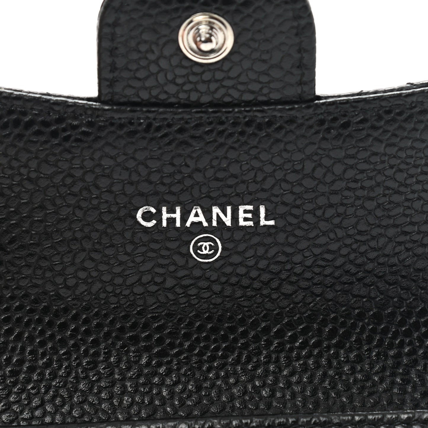 Caviar Quilted Flap Card Holder Black