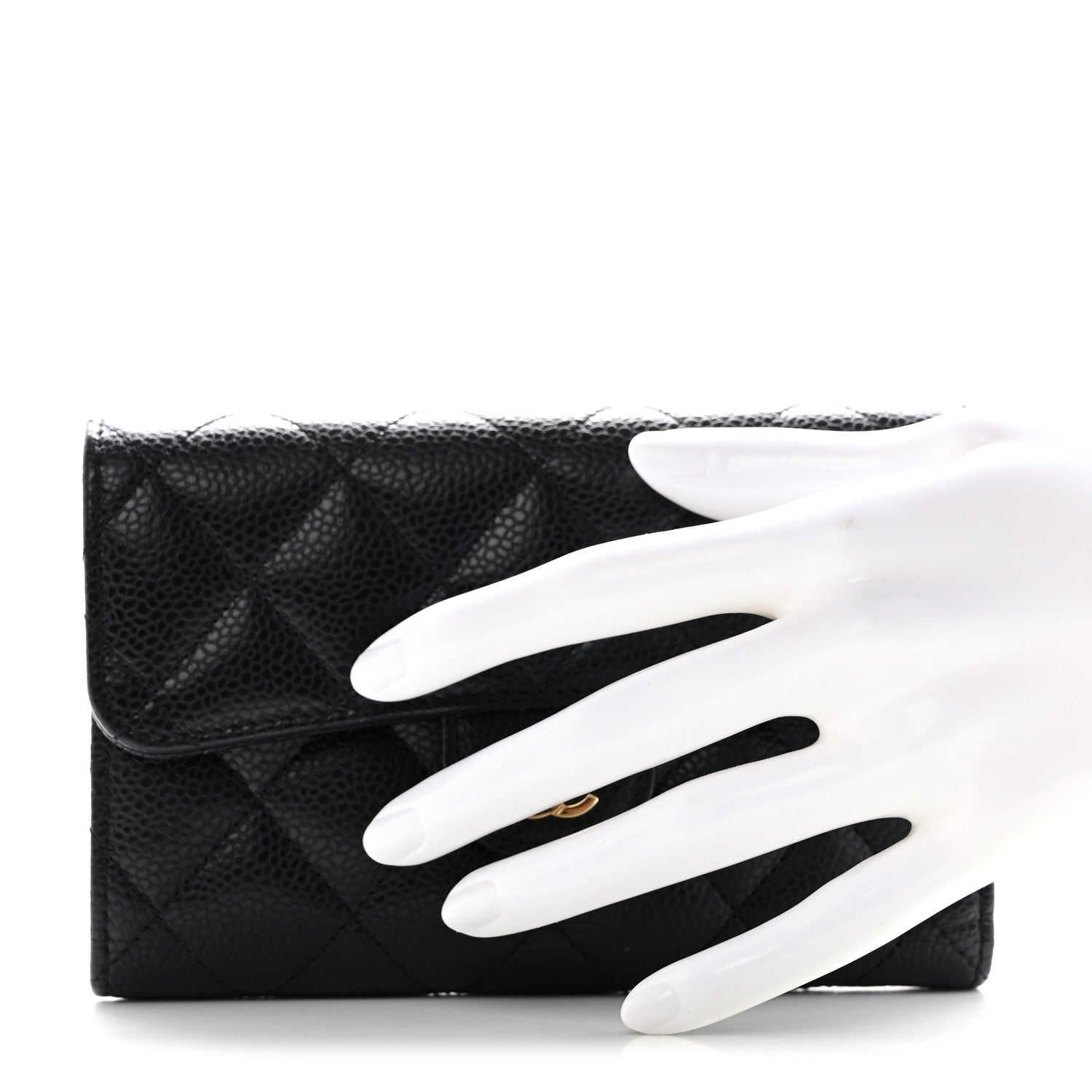 Chanel Caviar Quilted Medium Flap Wallet Black 2 of 8