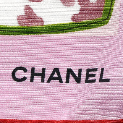 Chanel Silk CC Heart Square Scarf Pink 2 of 3