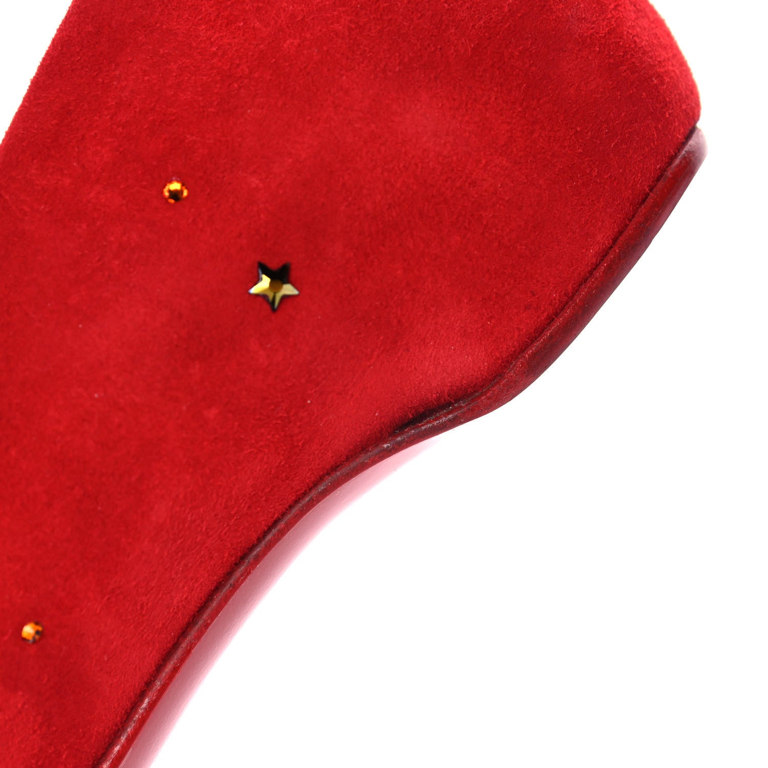 Christian Louboutin Veau Velours Embellished Gravitanita Starry Flats 39 Red 11 of 11