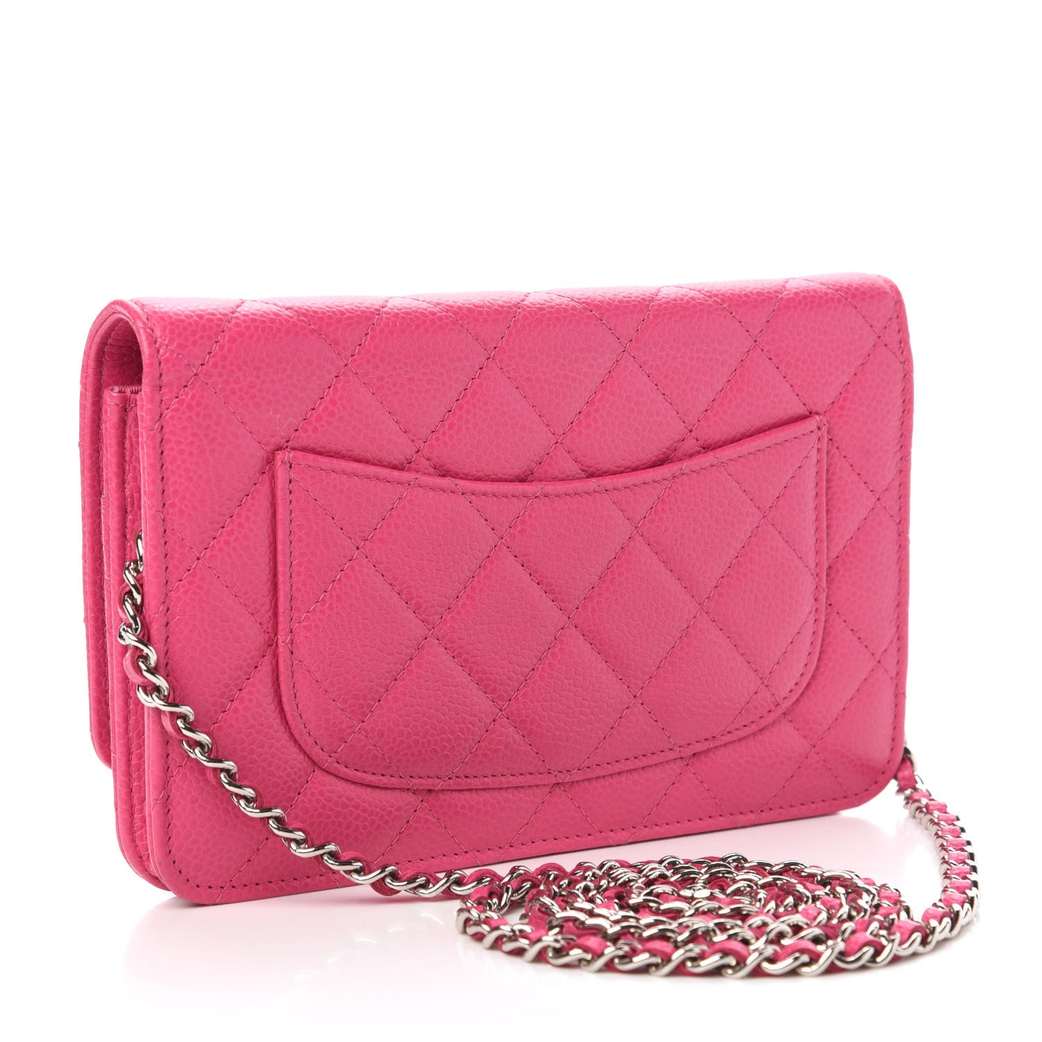 Chanel Caviar Quilted Wallet on Chain WOC Pink 3 of 12