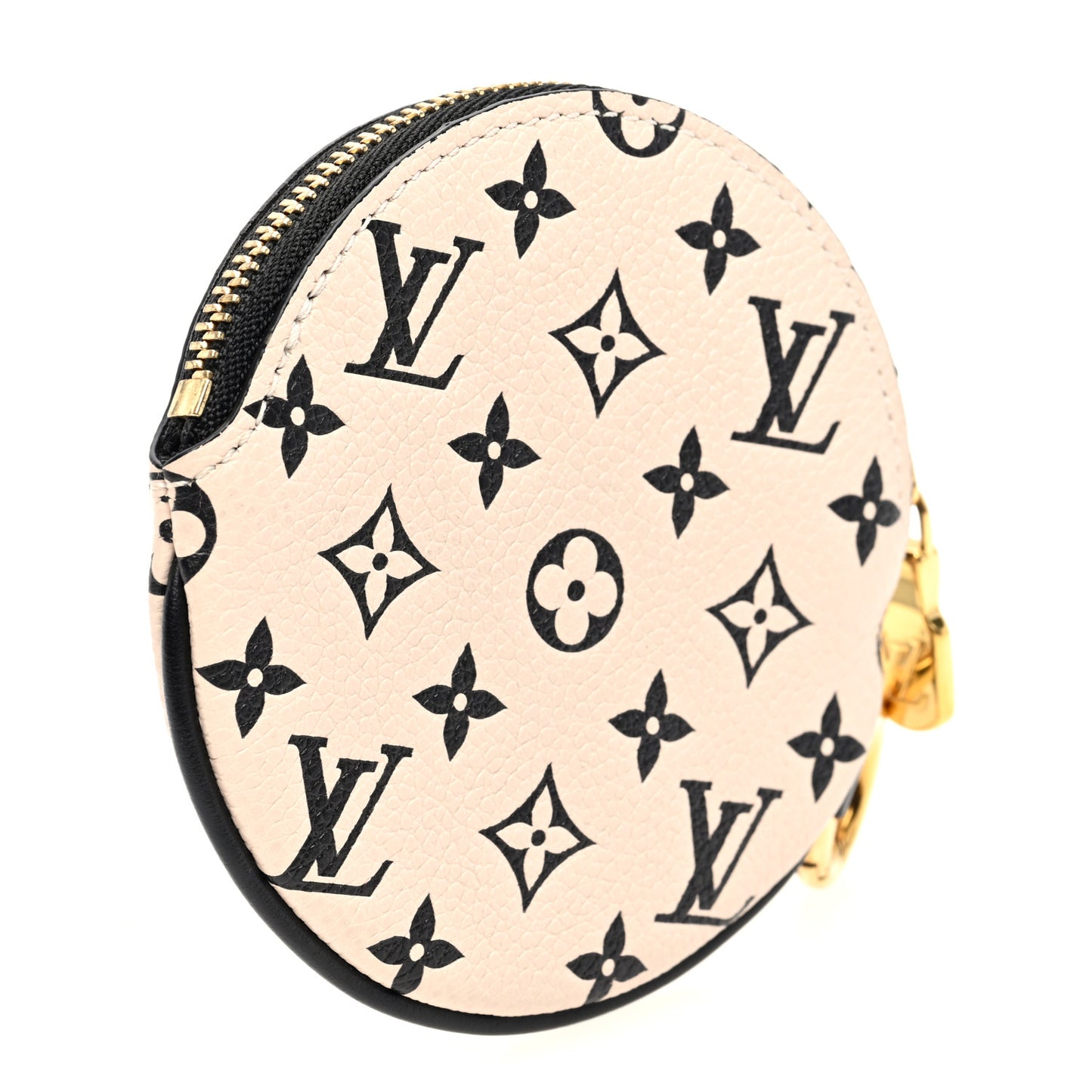 Empreinte Round Coin Purse Cream Black