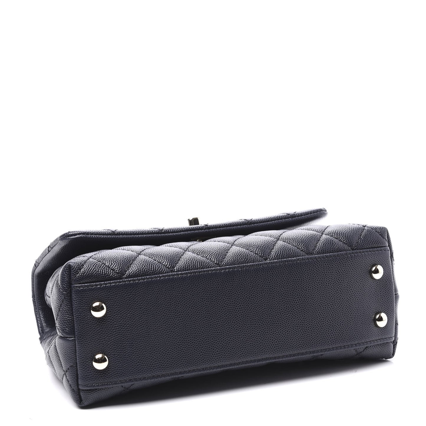 Caviar Quilted Mini Coco Handle Flap Navy Blue