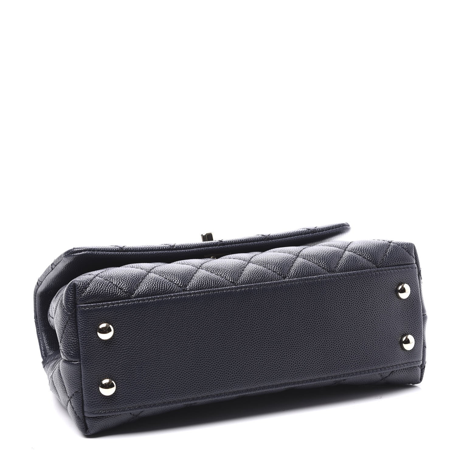 Chanel Caviar Quilted Mini Coco Handle Flap Navy Blue 3 of 11