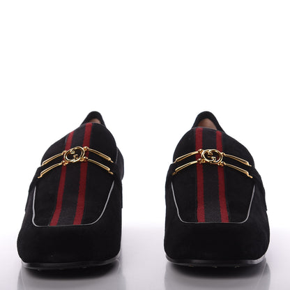 Gucci Suede Web Womens Loafers 42 Black 2 of 12