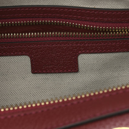 Gucci Textured Dollar Calfskin Web Medium Savoy Duffle Bag Red 7 of 9