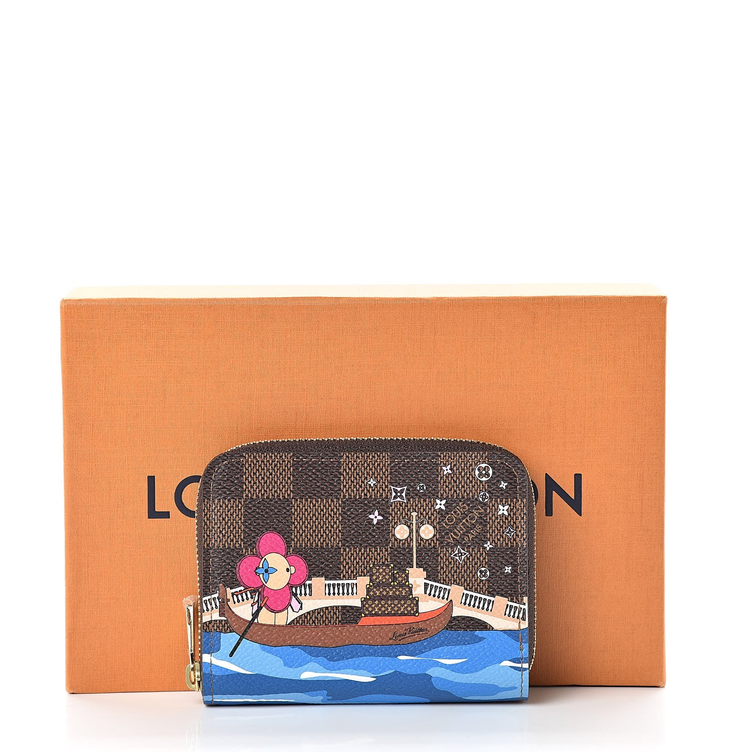 Louis Vuitton Damier Ebene 2019 Christmas Animation Zippy Coin Purse Blue 8 of 8