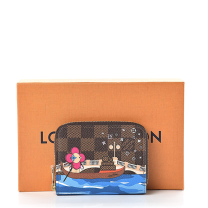 Louis Vuitton Damier Ebene 2019 Christmas Animation Zippy Coin Purse Blue 8 of 8
